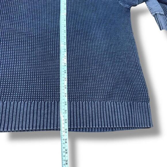 F/X Fusion Blue Half Zip Cotton Sweater Denim Patchwork Sz 2XL Chunky Knit Blue - Picture 10 of 10